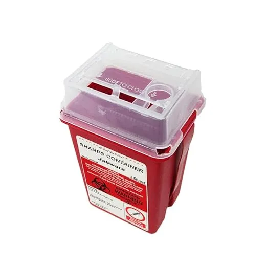 Sharps Container, Jabware, 1 Quart, in Home and Lab Usage Biohazard Needle and Syringe Disposal (Pack of 1)