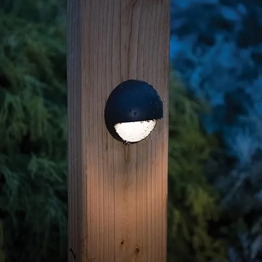 WAC Landscape Lighting, Round LED 12V Deck and Patio Light 2700K Warm Built-in LED in Black