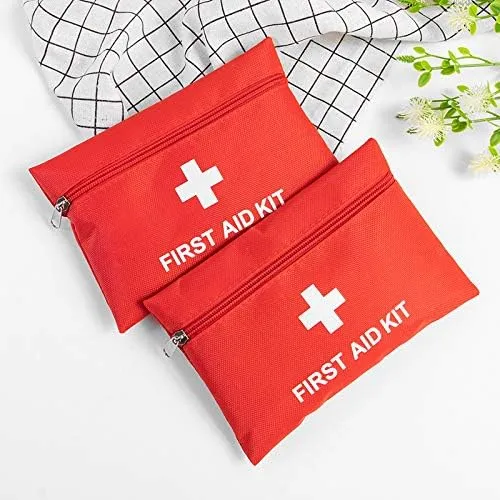 Red First Aid Bag Empty First Aid Kit Empty Waterproof First Aid Pouch Small Mini for First Aid Kits Pack Emergency Hiking Backpacking Camping Travel Car Cycling (Red, 7.9x5.5" 12 Pack)