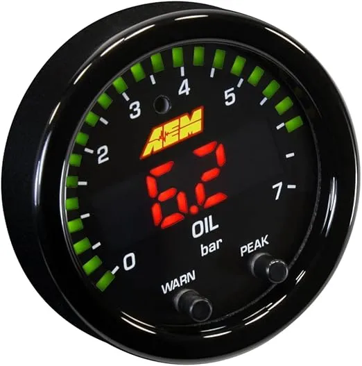 AEM 30-0301 X-Series Pressure Gauge, Black, 52mm
