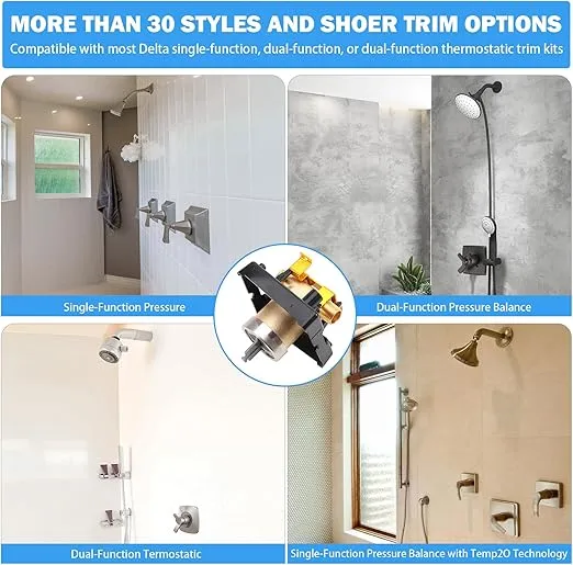 R10000-UNBXHF Universal Shower Valve Body Replacement Delta Faucet R10000 UNBXHF MultiChoice Bathtub and Shower Valve Body for Tub Faucet Trim Kits, Fits Single or Dual Function Delta Faucet Trim Kit