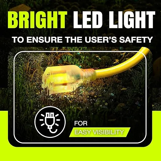 100ft Power Outdoor Extension Cord & Indoor - Waterproof Electric Drop Cord Cable - 3 Prong SJTW, 16 Gauge, 10 AMP, 125 Volts, 1250 Watts, 16/3 ETL Listed by LifeSupplyUSA - Orange (1 Pack)