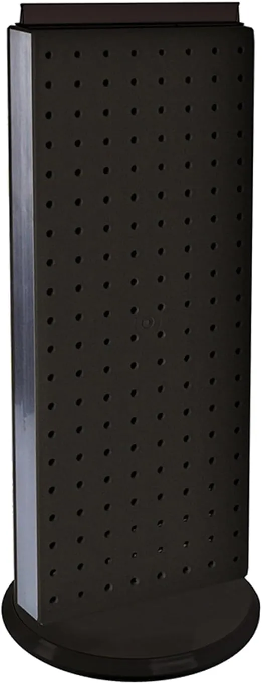 Azar Displays, 700508-BLK, Rotating Pegboard Display, Revolving Jewelry Organizer Stand, Retail Display for Accessories, Trade Show Booth Stand, Craft Shows, Counter Peg Board, Black, 8" x 20"