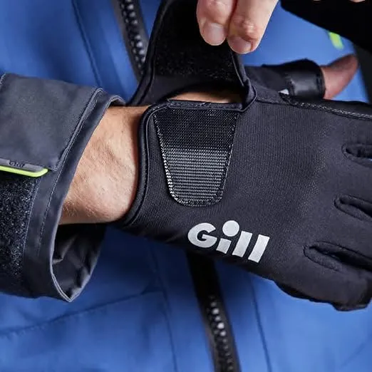 Gill Championship Sailing Gloves - Long Fingers with Exposed Finger and Thumb - Dura-Grip Fabric 50+ UV Sun Protection & Water Repellent
