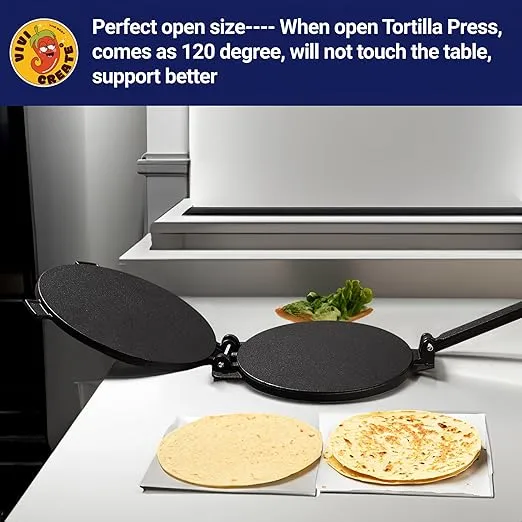 Vivicreate Tortilla Press,Tortilla Maker, Dough Press,Flour Tortilla press, Rotis Press, Quesadilla,Tortilla Makers (10 inch)