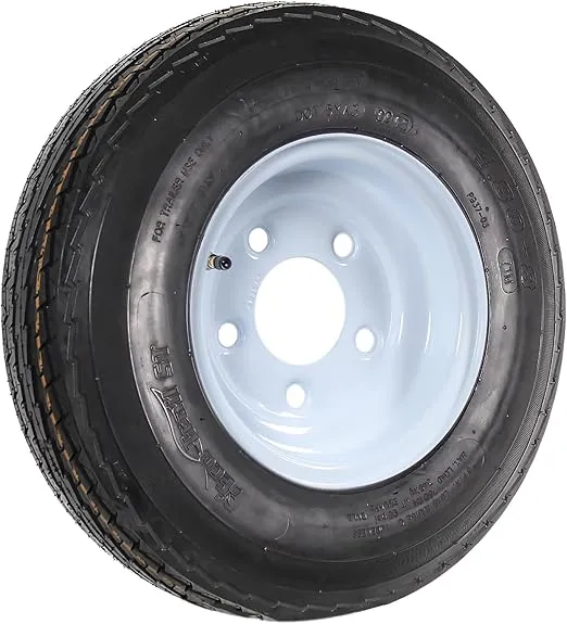 eCustomrim 2-Pack Trailer Tire On Rim 480X8 4.80-8 480-8 Load Range C 5 Lug White Wheel - 2 Year Warranty w/Free Roadside