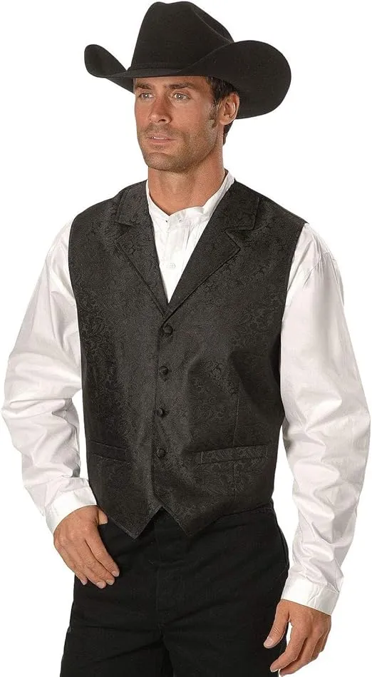 Scully Black Classic Paisley Men's Vest RW093