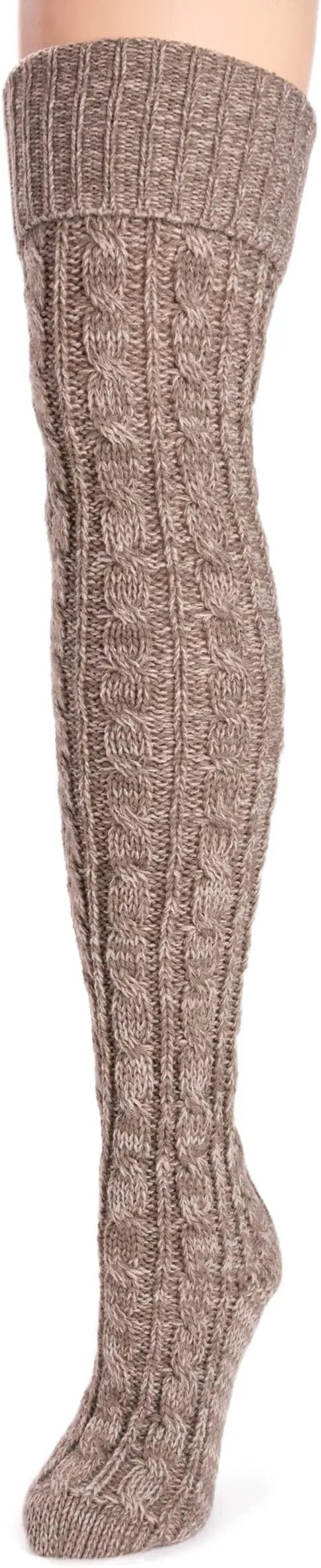 MUK LUKS Women's Cable Knit Over The Knee Socks