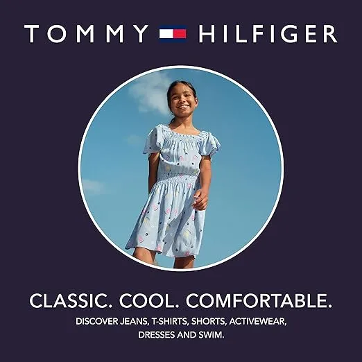 Tommy Hilfiger Girl's Long Length Heavyweight Puffer Jacket With Polar Fleece Lining & Faux Fur Hood