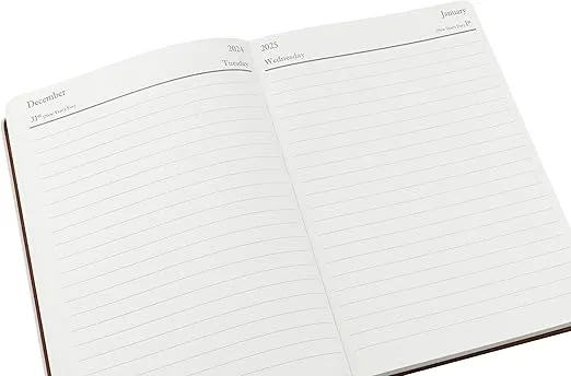 Wykeham's Executive 2024-2025 Academic Year Daily Journal Planner - July 2024 to June 2025 (Brown, 8.5"×5.5")
