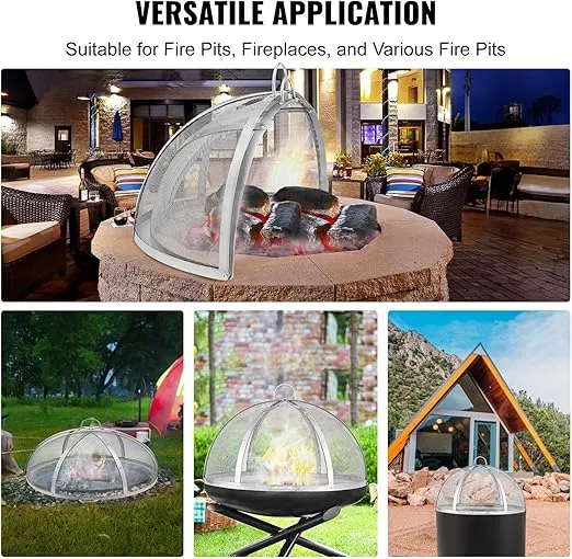 VEVOR Firepit Spark Screen Lid, 36" Diameter, Compatible with The Solo Stove Bonfire, Fire Pit Metal Cover, Easy-Opening Stainless Steel Fire Ring Covers for Outdoor Patio Fire Pits Backyard