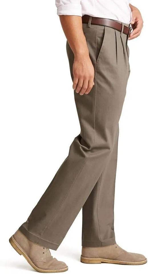 Dockers Men's Classic Fit Signature Lux Cotton Stretch Pants-Pleated (Regular and Big & Tall)