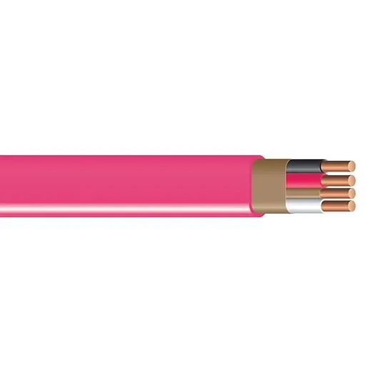Southwire Romex SIMpull Residential Wire, 10 Gauge, 3 Conductor, 25Ft, NMW/G Wire, Pink, 63948521
