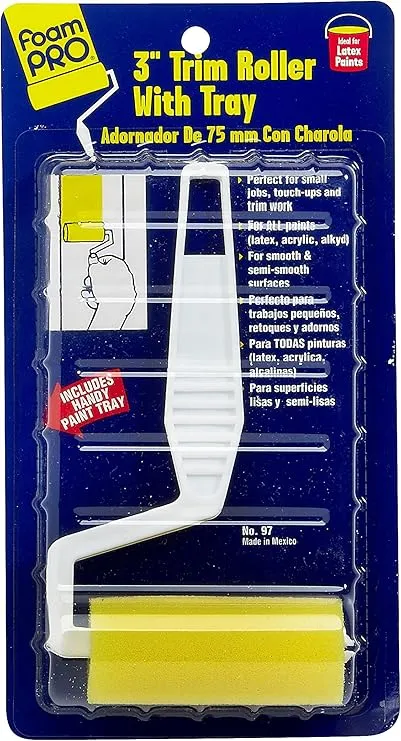 FOAMPRO 97 Trim Roller and Tray Kit, for Use with All Paints