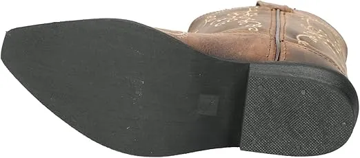 Smoky Mountain Boots Women's Jolene Pull on Embroidered Snip Toe Brown Waxed Distress Boots Cowboy