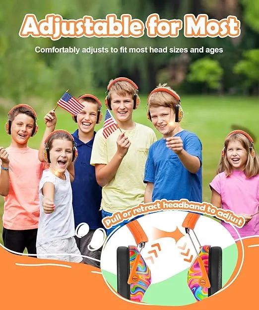 PROHEAR 032 Kids Ear Protection - Noise Cancelling Headphones Ear Muffs for Autism, Toddlers, Children - Orange