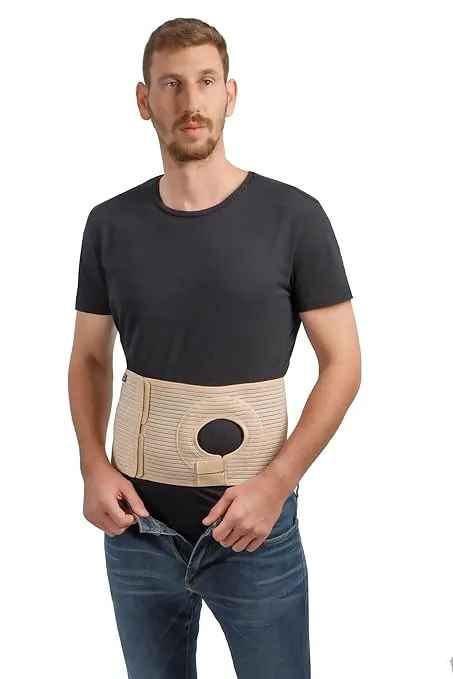Movibrace Abdominal Ostomy Belt for Post-Operative Care After Colostomy or Ileostomy Surgery, Hernia Unisex (Large, Beige)