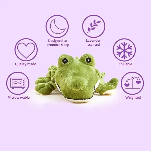 warmies Green Alligator Microwavable, Hot or Cold for Cool Relaxation and Warm Relief, Lavender Scented Cozy Plush Animal