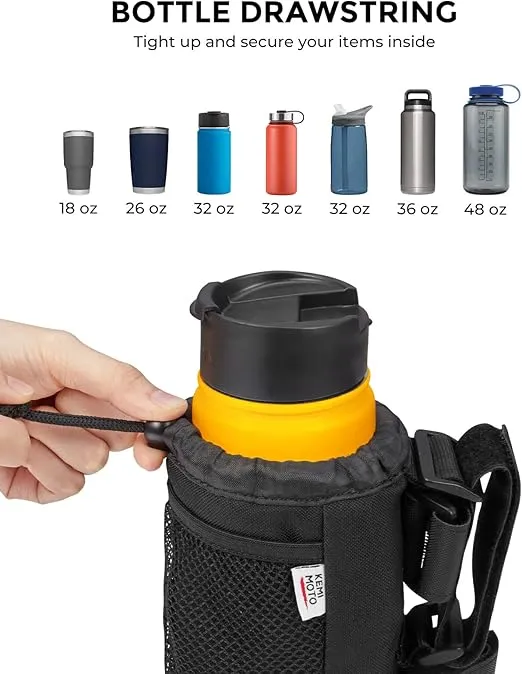 KEMIMOTO Water Cup Holder, Oxford Fabric Drink Cup Holder, Collapsible & Adjustable, Universal Water Bottle Holder for Bike, Motorcycle, ATV, UTV, Scooter, Boat, Kayak, Wheelchair, Rollators, Etc