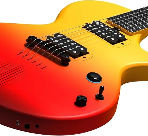 Enya Electric Guitar Nova Go Sonic Smart Electric Carbon Fiber Guitarra with 10W Wireless Speaker, Onboard Presets, Charging Cable, Adjusting Wrench, and Gig Bag, Volcano Red
