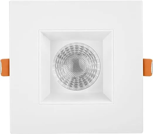 Maxxima 4 in. Ultra-Thin Recessed Anti-Glare LED Downlight Canless IC Rated 1200 Lumens 5 Color Temperature Selectable 2700K/3000K/3500K/4000K/5000K, Dimmable Square White Trim, 90 CRI, J-Box Included