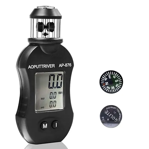 Pocket Anemometer Handheld, AP-876 Wind Cup Anemometer Air Speed Meter Digital Anemometer for Measuring Air Speed Air Volume for HVAC Vents Boat Sailing Shooting