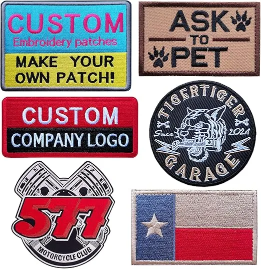 Custom Embroidery Patches, Personalized Morale Patches, Any Size or Logo can be Customized, Hook and Loop ,Sew on ,Iron on