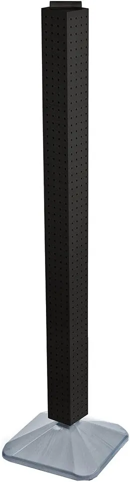 Azar Displays 700225-BLK Standard Interlocking Pegboard Tower, Black Solid