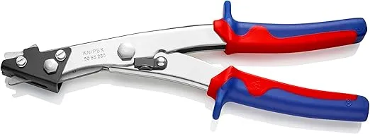 KNIPEX Tools - Sheet Metal Nibblers, Multi-Component (9055280), Red