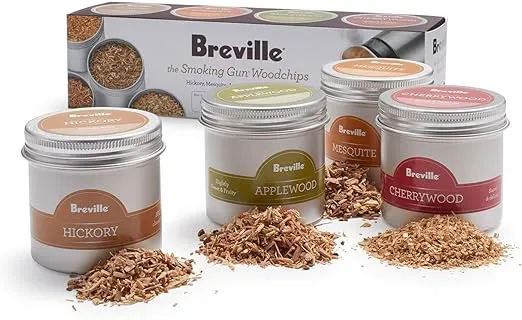 Breville PolyScience Classic Smokehouse Kit Smoking Wood Chip, 4 Piece, Brown