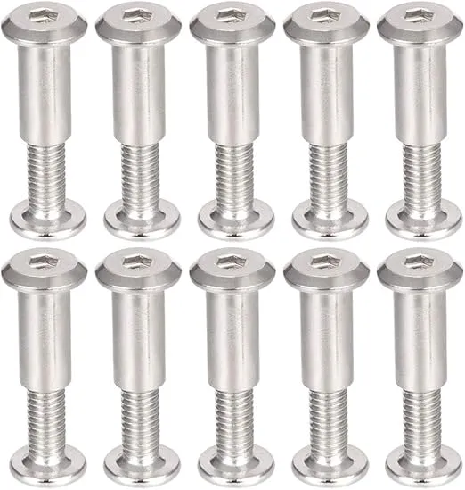 uxcell Screw Post Fit for 5/16"(8mm) Hole Dia, Male M6x16mm Binding Bolts Leather Fastener Carbon Steel 10 Sets