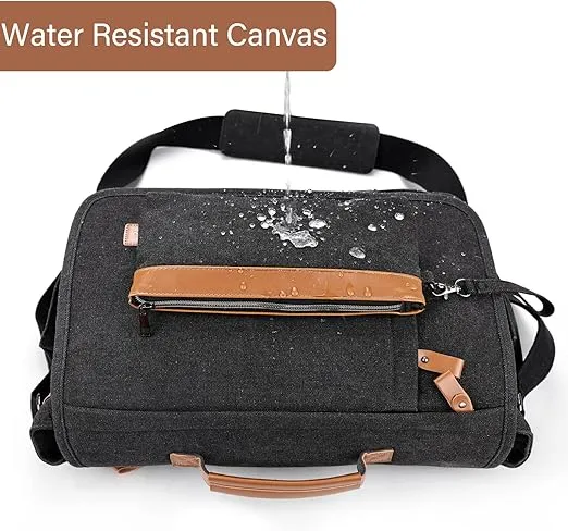 ESTARER Mens Messenger Bag 17-17.3 Inch Laptop Bag Water-resistant Canvas, College/Work/Travel Computer Shoulder Bag with Pencil Case Pouch, Dark Grey