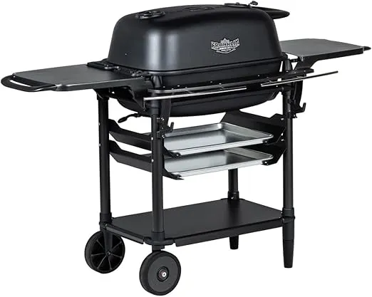 PK Grills Bbq Grill and Smoker Charcoal Grill Portable for Outdoor Barbeque Grilling Camping, Backyard, Patio, Cast Aluminium Grills, Coal, New Original PK Aaron Franklin Addition