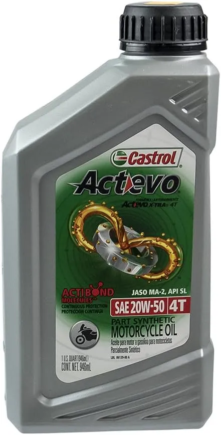 Castrol 06139 Actevo X-Tra 4T Synthetic Blend - 20W50-1qt.