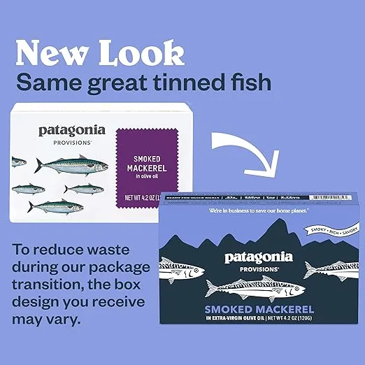 Patagonia Provisions Smoked Wild Mackerel | Responsibly Sourced in Spain | 22g Protein per Tin & Gluten Free