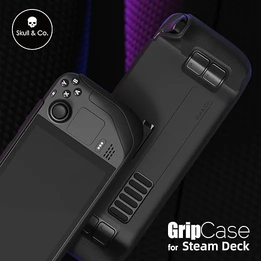 Skull & Co. GripCase SD for SteamDeck: A Soft Protective Case with Textured Grips Full Protection and Stand, Shock-Absorption Non-Slip and Anti-Scratch Cover Design - Galactic Purple