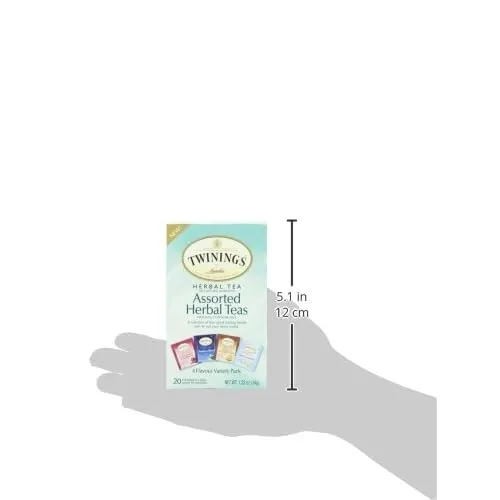 Twinings Herbal Tea Variety Pack, 20 Count (Pack of 6), Formerly Assorted Herbal, Includes 5 Flavours, Naturally Caffeine-Free, Enjoy Hot or Iced | Packaging May Vary