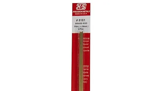 Solid Brass Rod 3/64", Carded, Set of 4