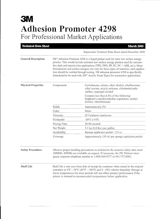 3M 4298 Adhesion Promoter, Sponge Applicator (3)