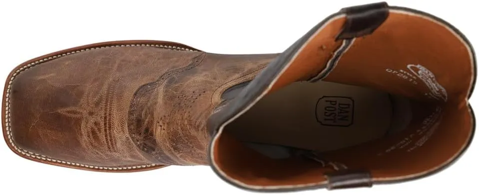 Dan Post Mens Franklin Embroidered Square Toe Dress Boots Mid Calf - Brown