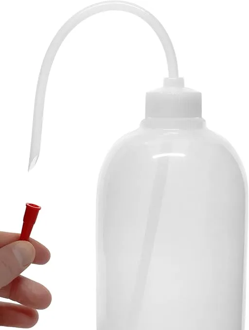 EISCO Wash Bottle, 1000ml - Polyethylene - Translucent, Unbreakable - Screw Cap with Flexible Delivery Tube for Dispensing Liquid - Includes Tube Cap