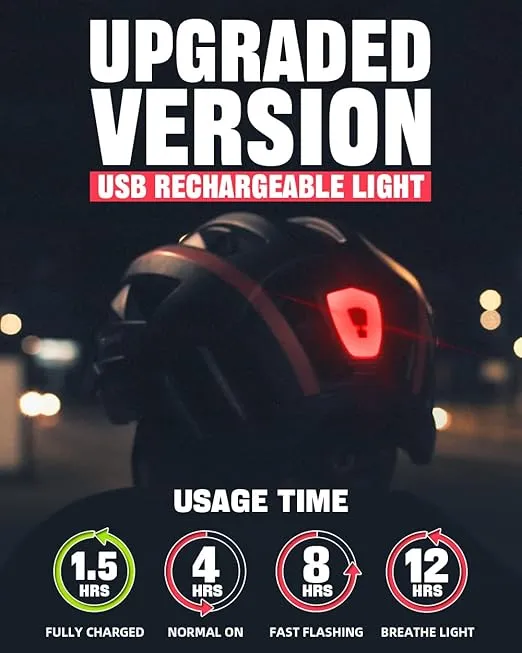 VICTGOAL Bike Helmet with USB Rechargeable Rear Light Detachable Magnetic Goggles Removable Sun Visor Mountain & Road Bicycle Helmets for Men Women Adult Cycling Helmets