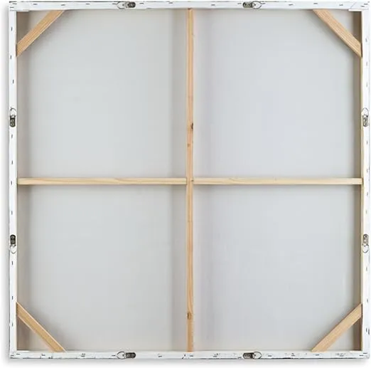 Signature Design by Ashley Mellsboro Contemporary Square Abstract Hand-painted Wrapped Canvas Wall Art 40 x 40 Inches, Light Brown & Gray
