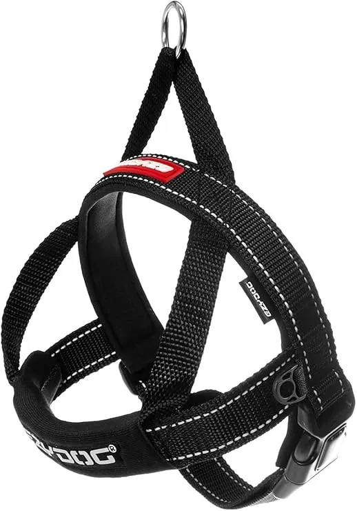 EzyDog Premium Quick Fit Adjustable No-Pull Dog Harness Vest with Reflective Stitching - Perfect for Training, Walking, and Control - Padded for Comfort (Large, Black)