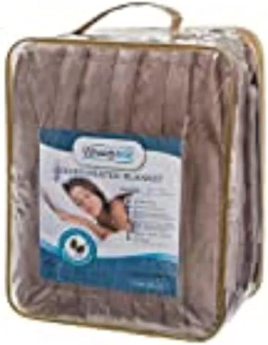 Beautyrest Heated Electric Blanket for Cold Weather, Fast Heating Heated Blanket, Auto Shut Off, Virtually Zero EMF, Multi Heat Setting, UL Certified, Ivory Twin (84 inx62 in)