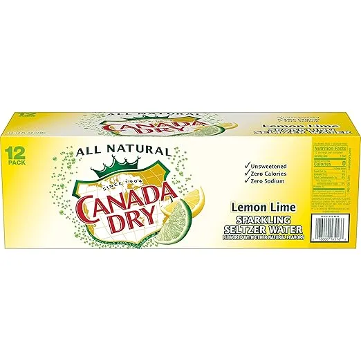 Canada Dry Lemon Lime Sparkling Seltzer Water, 12 fl oz cans, 12 pack