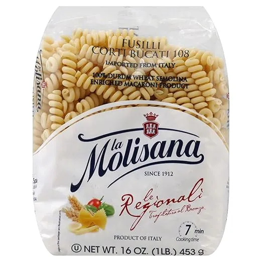 La Molisana Pasta Fusilli Bucati Cort, 1 Pound (Pack of 1)