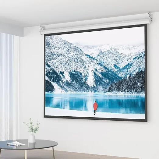 WALI Universal Projector Screen Ceiling Mount, Wall Hanging Mount L-Brackets, 6 inch Adjustable Extension with Hook Kit, Perfect Projector Screen Placement Hold up to 66 lbs (PSM001-W), White