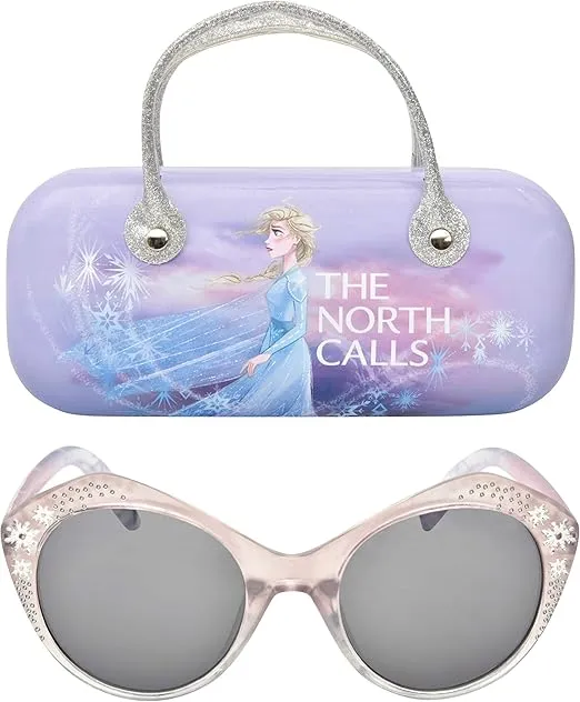 Disney Frozen 2 Girls Sunglasses with Carrying Case, Kids Sunglasses Protection
