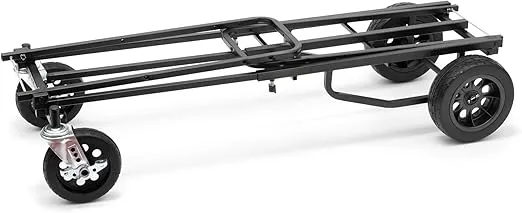 Rock-N-Roller R12STEALTH (All Terrain Stealth) 8-in-1 Folding Multi-Cart/Hand Truck/Dolly/Platform Cart/34" to 52" Telescoping Frame/500 lbs. Load Capacity, Black